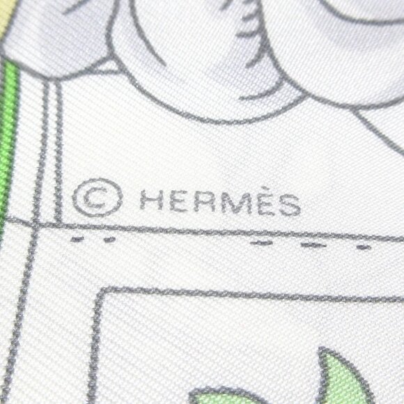 HERMES Carre 90 White Gray Multi Scarf - Picture 2 of 4